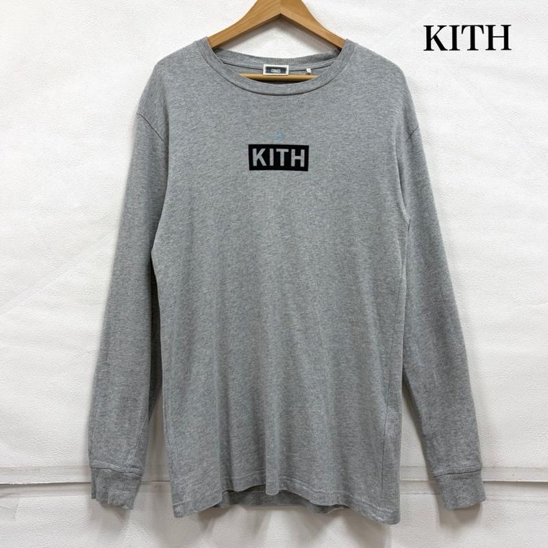 キス KITH Tシャツ 長袖 BOX ロゴ 長袖 Tシャツ ロンT XS ワンポイント X ロゴ、文字 灰 / グレー / gray X 紺 / ネイビー / navy メンズ USED 古着 中古 50163222