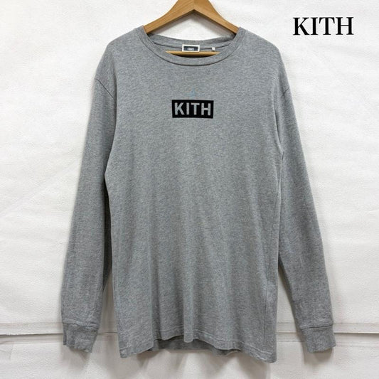 キス KITH Tシャツ 長袖 BOX ロゴ 長袖 Tシャツ ロンT XS ワンポイント X ロゴ、文字 灰 / グレー / gray X 紺 / ネイビー / navy メンズ USED 古着 中古 50163222
