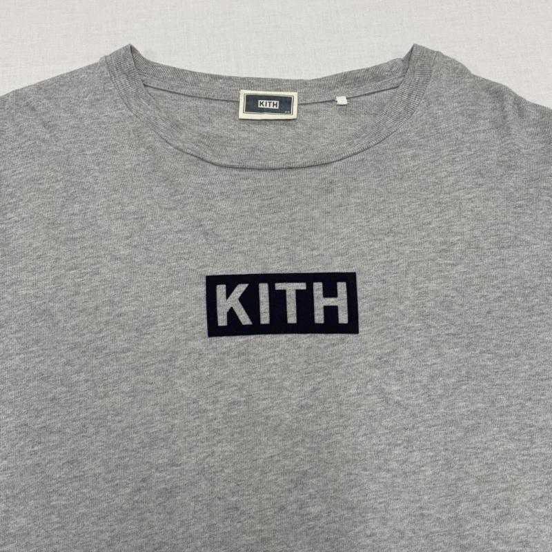 キス KITH Tシャツ 長袖 BOX ロゴ 長袖 Tシャツ ロンT XS ワンポイント X ロゴ、文字 灰 / グレー / gray X 紺 / ネイビー / navy メンズ USED 古着 中古 50163222