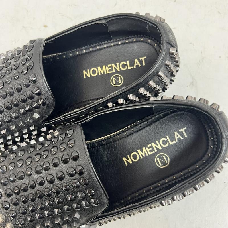 古着 USED スリッポン スリッポン NOMENCLAT ノーメンクラート スタッズ オペラ スリッポン M 黒 / ブラック / black メンズ USED 古着 中古 50163226