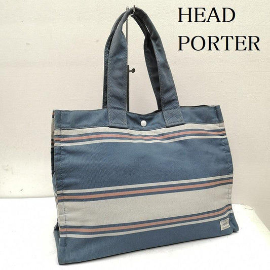 ヘッドポーター HEAD PORTER トートバッグ トートバッグ ボーダー トート バッグ サンブレラ ボーダー柄 青 / ブルー / blue メンズ USED 古着 中古 50163231