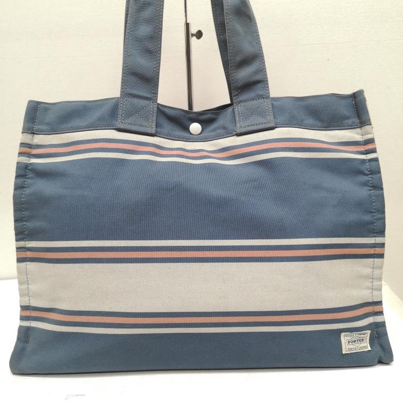 ヘッドポーター HEAD PORTER トートバッグ トートバッグ ボーダー トート バッグ サンブレラ ボーダー柄 青 / ブルー / blue メンズ USED 古着 中古 50163231