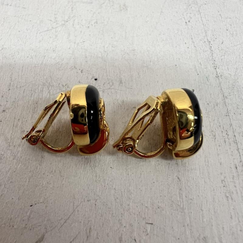 クリスチャンディオール Christian Dior ファッション小物 ファッション小物 ヴィンテージ イヤリング ラインストーン ゴールド金具 - 黒 / ブラック / black X 金 / ゴールド / gold color レディース USED 古着 中古 50163233