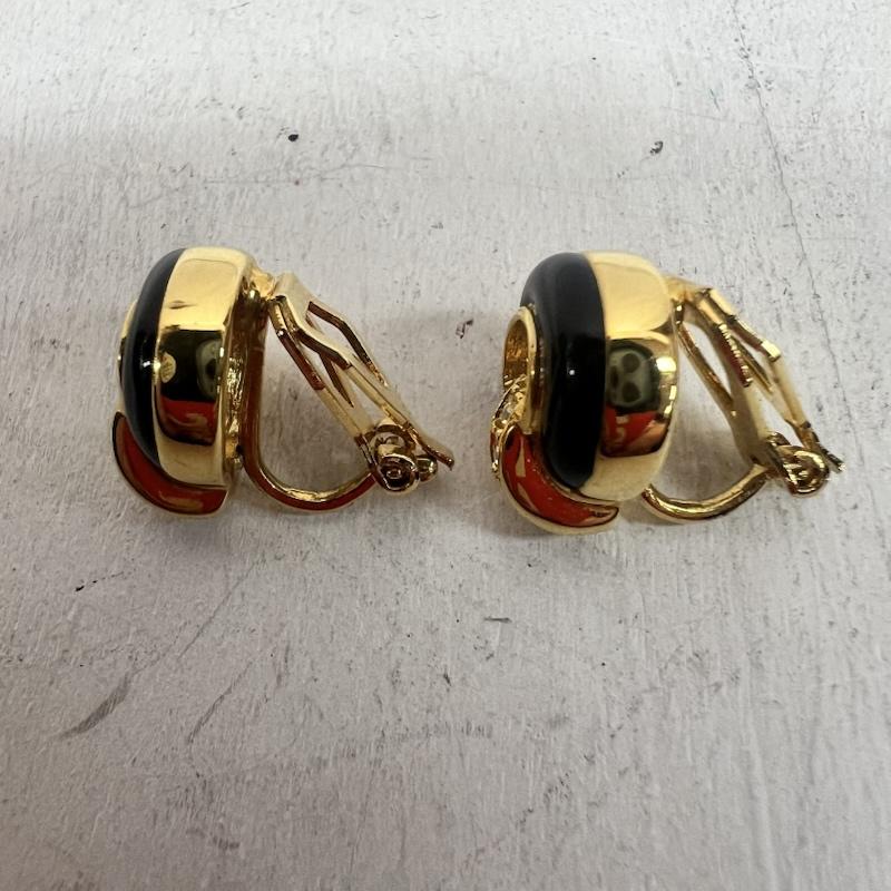 クリスチャンディオール Christian Dior ファッション小物 ファッション小物 ヴィンテージ イヤリング ラインストーン ゴールド金具 - 黒 / ブラック / black X 金 / ゴールド / gold color レディース USED 古着 中古 50163233