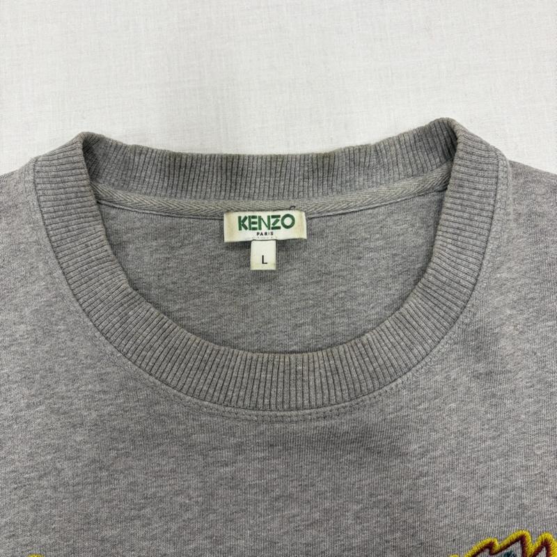 ケンゾー KENZO トレーナー 長袖 タイガー 刺繍 クルーネック スウェット トレーナー ロゴ プルオーバー ユニセックス L ロゴ、文字 X 刺繍 灰 / グレー / gray X マルチカラー / マルチカラー / multicolor メンズ USED 古着 中古 50163236