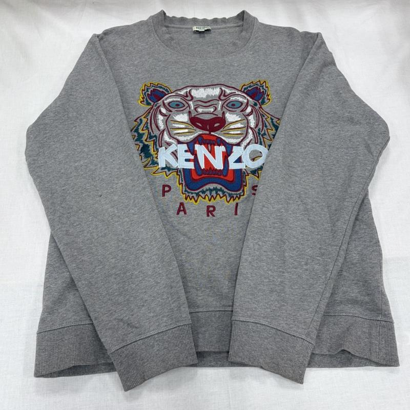 ケンゾー KENZO トレーナー 長袖 タイガー 刺繍 クルーネック スウェット トレーナー ロゴ プルオーバー ユニセックス L ロゴ、文字 X 刺繍 灰 / グレー / gray X マルチカラー / マルチカラー / multicolor メンズ USED 古着 中古 50163236