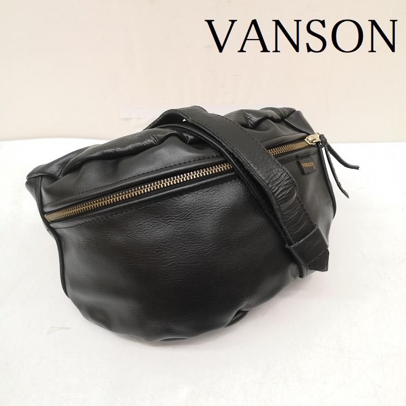 ヴァンソン VANSON ボディバッグ ボディバッグ ボディバッグ オール レザー ウエストポーチ 黒 / ブラック / black メンズ USED 古着 中古 50163239