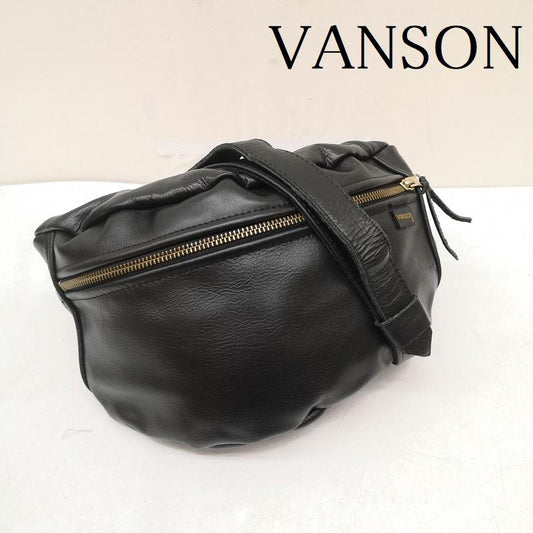 ヴァンソン VANSON ボディバッグ ボディバッグ ボディバッグ オール レザー ウエストポーチ 黒 / ブラック / black メンズ USED 古着 中古 50163239