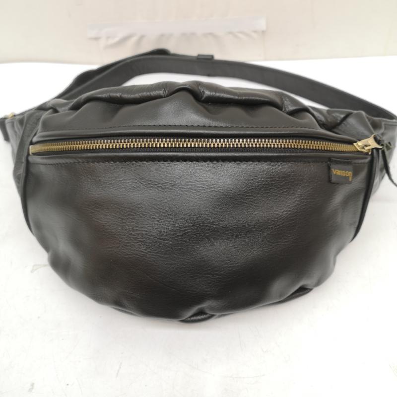 ヴァンソン VANSON ボディバッグ ボディバッグ ボディバッグ オール レザー ウエストポーチ 黒 / ブラック / black メンズ USED 古着 中古 50163239