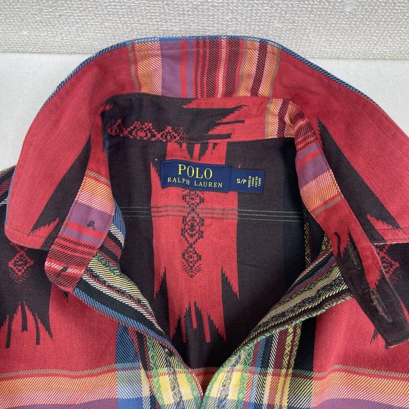 ポロラルフローレン POLO RALPH LAUREN シャツ、ブラウス 長袖 ネイティブ柄 チェック サウスウェスタン柄 長袖 コットン シャツ S 赤 / レッド / red メンズ USED 古着 中古 50163248
