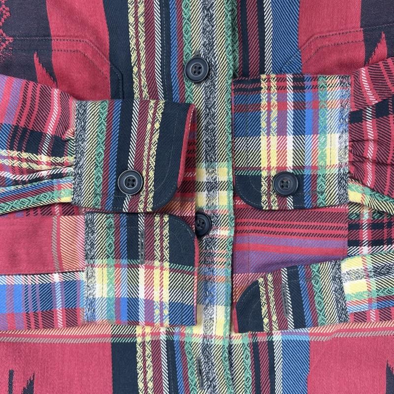 ポロラルフローレン POLO RALPH LAUREN シャツ、ブラウス 長袖 ネイティブ柄 チェック サウスウェスタン柄 長袖 コットン シャツ S 赤 / レッド / red メンズ USED 古着 中古 50163248