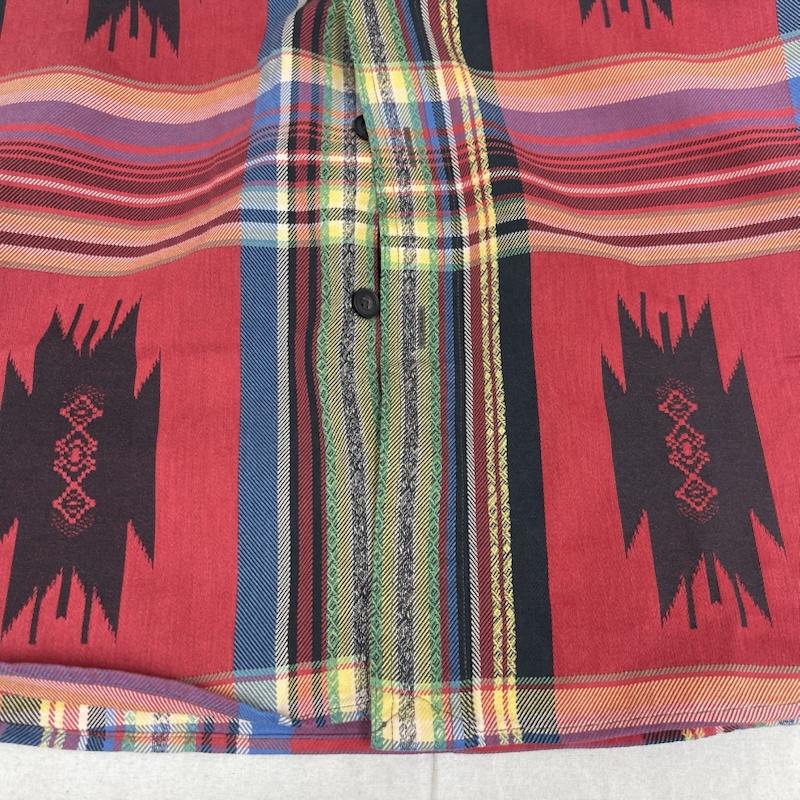 ポロラルフローレン POLO RALPH LAUREN シャツ、ブラウス 長袖 ネイティブ柄 チェック サウスウェスタン柄 長袖 コットン シャツ S 赤 / レッド / red メンズ USED 古着 中古 50163248
