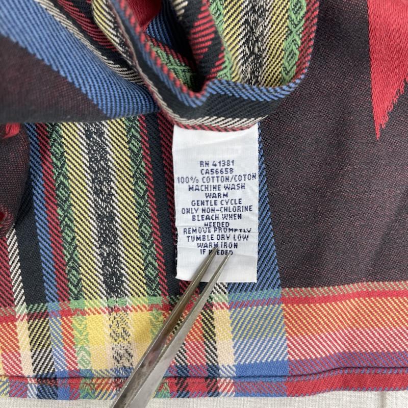 ポロラルフローレン POLO RALPH LAUREN シャツ、ブラウス 長袖 ネイティブ柄 チェック サウスウェスタン柄 長袖 コットン シャツ S 赤 / レッド / red メンズ USED 古着 中古 50163248