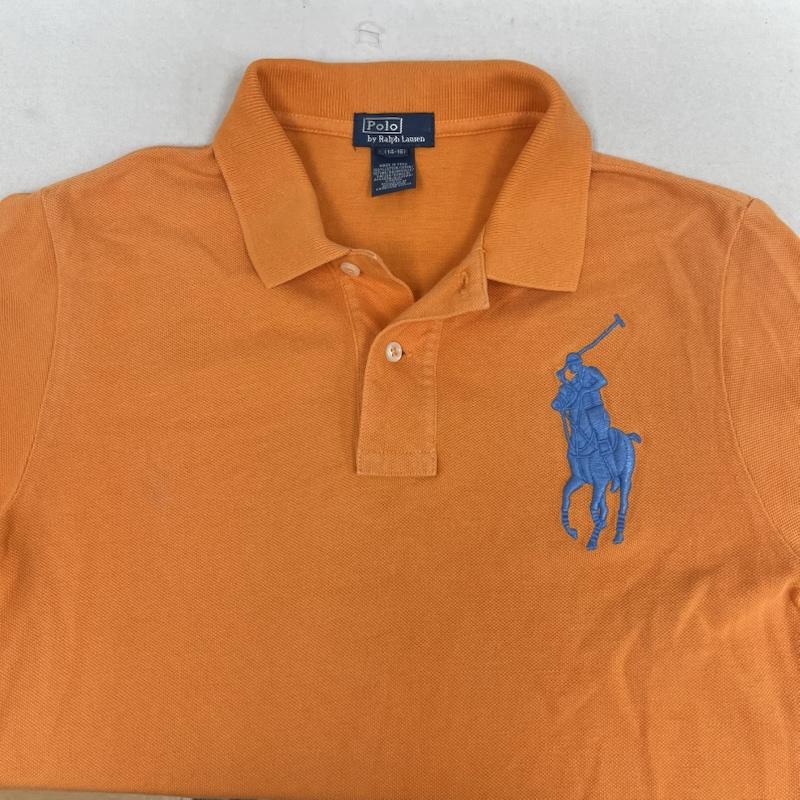 ポロバイラルフローレン Polo by RALPH LAUREN ポロシャツ 半袖 ビッグポニー パッチ 刺繍 鹿の子 半袖 ポロシャツ L 橙 / オレンジ / orange メンズ USED 古着 中古 50163249