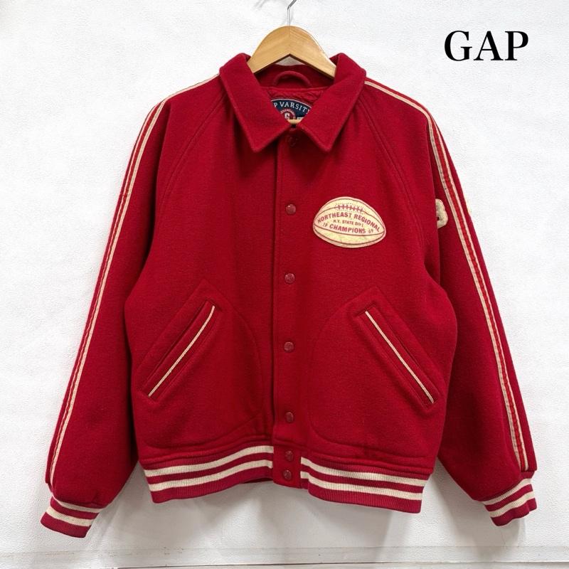 ギャップ GAP ジャケット、上着 ジャンパー、ブルゾン vintage ヴィンテージ スタジャン OLD オールド VARSITY CLASSIC 裏地 キルティング ウール M ロゴ、文字 赤 / レッド / red X アイボリー / アイボリー / メンズ USED 古着 中古 50163250