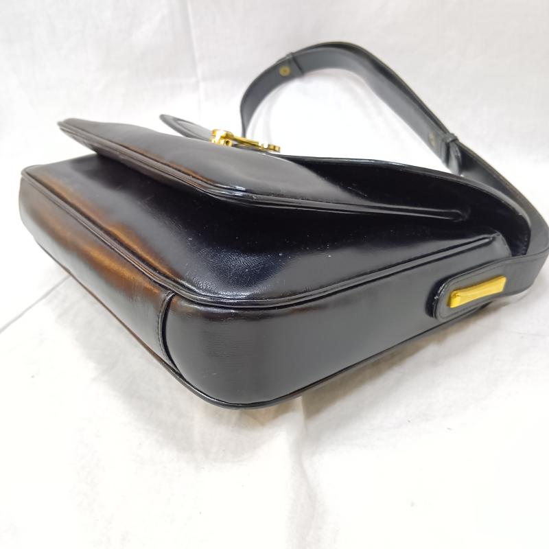 グッチ GUCCI ハンドバッグ ハンドバッグ オールドグッチ GGマーク GG金具 ショルダー 2WAY 406 001 1014 - 無地 黒 / ブラック / black レディース USED 古着 中古 50163251
