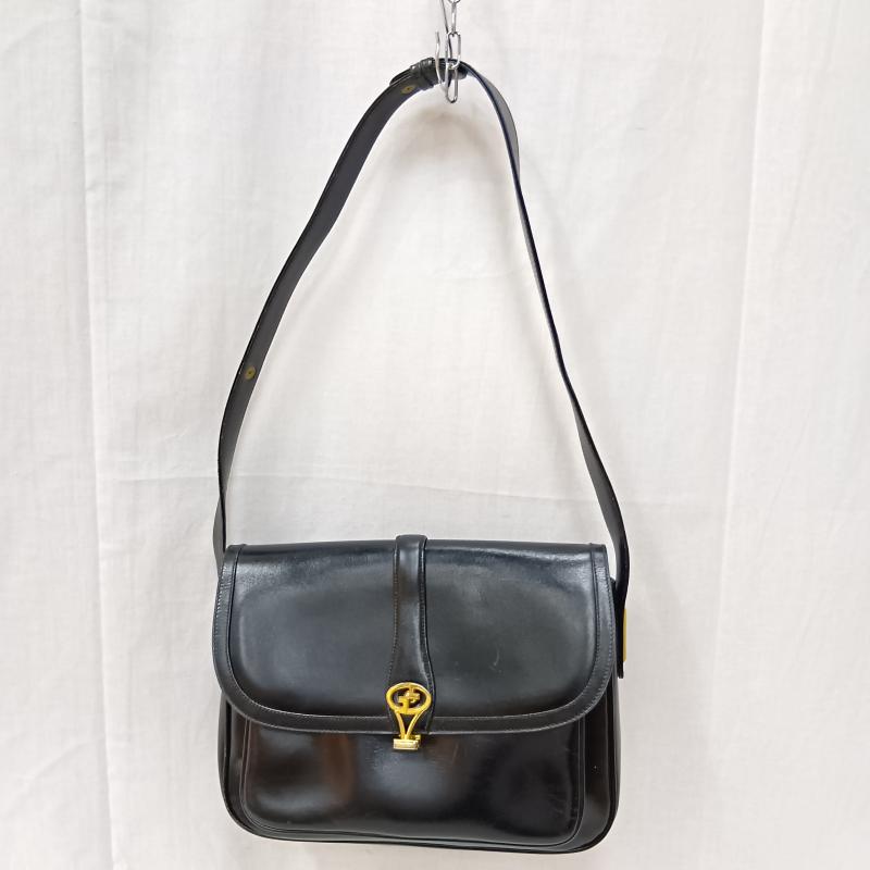 グッチ GUCCI ハンドバッグ ハンドバッグ オールドグッチ GGマーク GG金具 ショルダー 2WAY 406 001 1014 - 無地 黒 / ブラック / black レディース USED 古着 中古 50163251