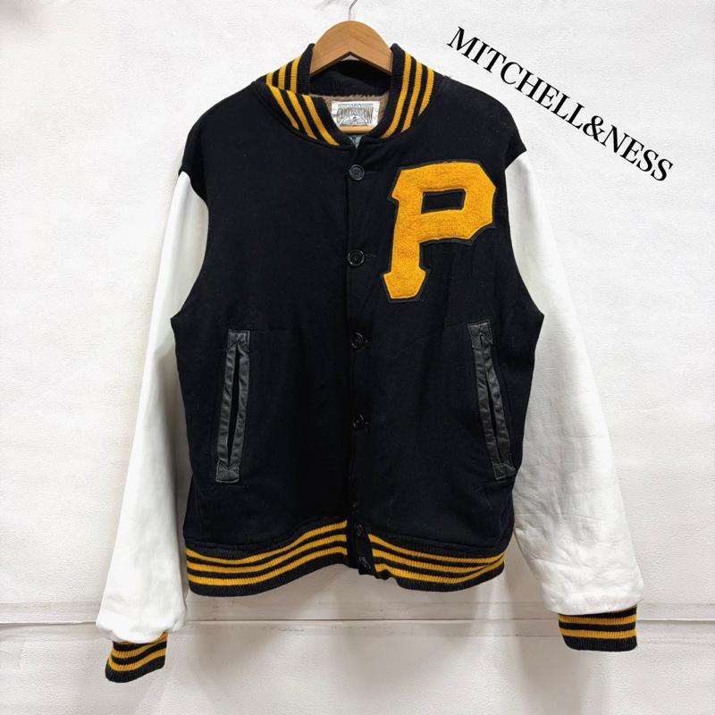 ミッチェルアンドネス Mitchell&Ness ジャケット、上着 ジャンパー、ブルゾン 90s 00s vintage ヴィンテージ レザー 袖 スタジャン ワッペン パッチ Cooperstown Collection MLB 44 ロゴ、文字 黒 / ブラック / black X 黄 / イエロー / yellow X 青 / ブルー / blue メンズ USED 古着 中古 50163255