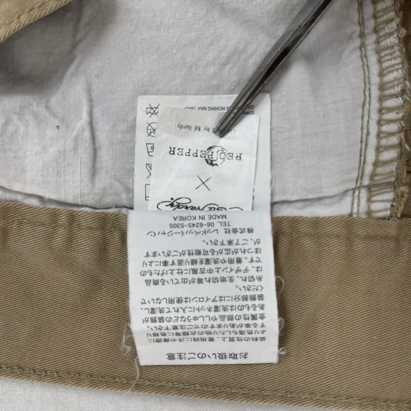 レッドペッパー RED PEPPER パンツ ワークパンツ、ペインターパンツ Ed Hardy コラボ ドクロ スカル 刺繍 コットン ストレート パンツ 32インチ ベージュ / ベージュ / beige メンズ USED 古着 中古 50163261