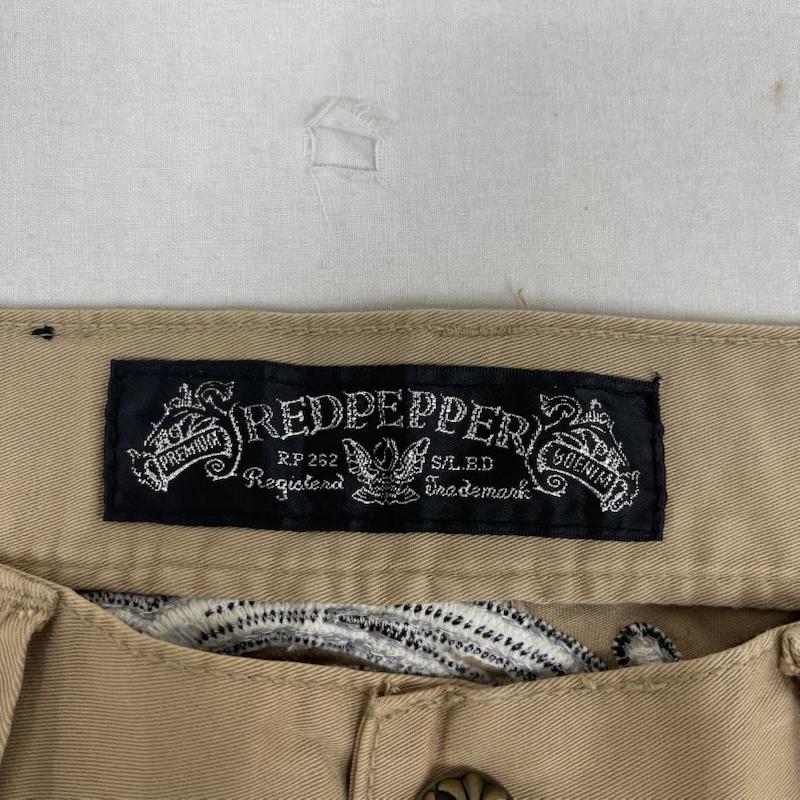 レッドペッパー RED PEPPER パンツ ワークパンツ、ペインターパンツ Ed Hardy コラボ ドクロ スカル 刺繍 コットン ストレート パンツ 32インチ ベージュ / ベージュ / beige メンズ USED 古着 中古 50163261