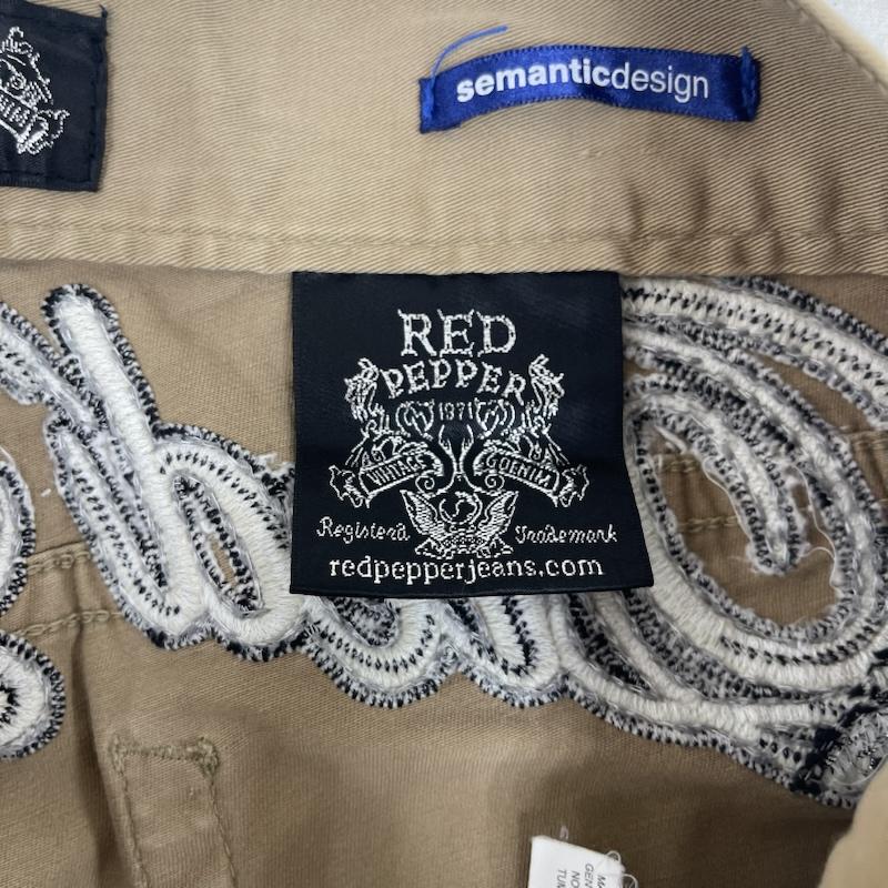 レッドペッパー RED PEPPER パンツ ワークパンツ、ペインターパンツ Ed Hardy コラボ ドクロ スカル 刺繍 コットン ストレート パンツ 32インチ ベージュ / ベージュ / beige メンズ USED 古着 中古 50163261