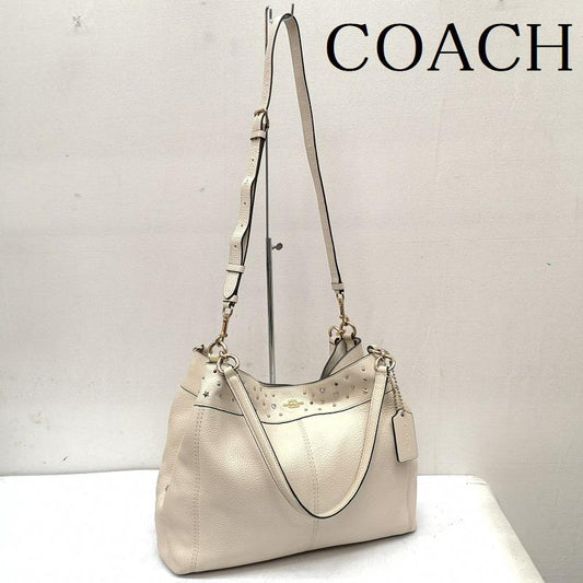 コーチ COACH ショルダーバッグ ショルダーバッグ スターダスト スタッズ ドペブルド レザー 2WAY ショルダーバッグ F22314 白 / ホワイト / white レディース USED 古着 中古 50163263