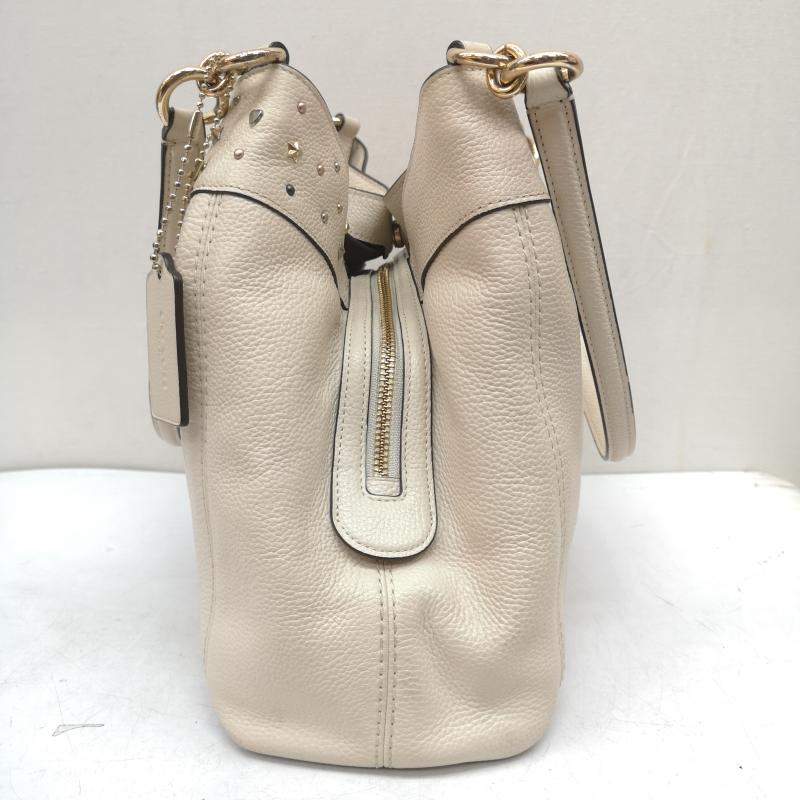 コーチ COACH ショルダーバッグ ショルダーバッグ スターダスト スタッズ ドペブルド レザー 2WAY ショルダーバッグ F22314 白 / ホワイト / white レディース USED 古着 中古 50163263