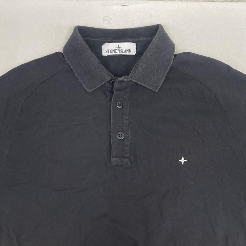 ストーンアイランド STONE ISLAND ポロシャツ 半袖 ステリーナ スター 刺繍 半袖 ポロシャツ M 黒 / ブラック / black メンズ USED 古着 中古 50163271