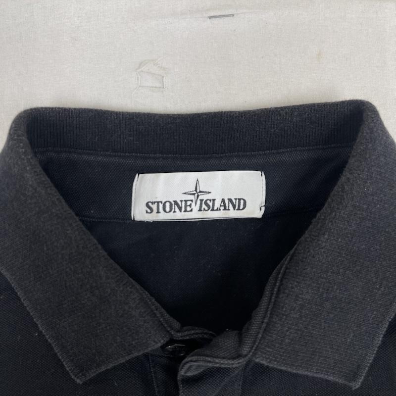 ストーンアイランド STONE ISLAND ポロシャツ 半袖 ステリーナ スター 刺繍 半袖 ポロシャツ M 黒 / ブラック / black メンズ USED 古着 中古 50163271