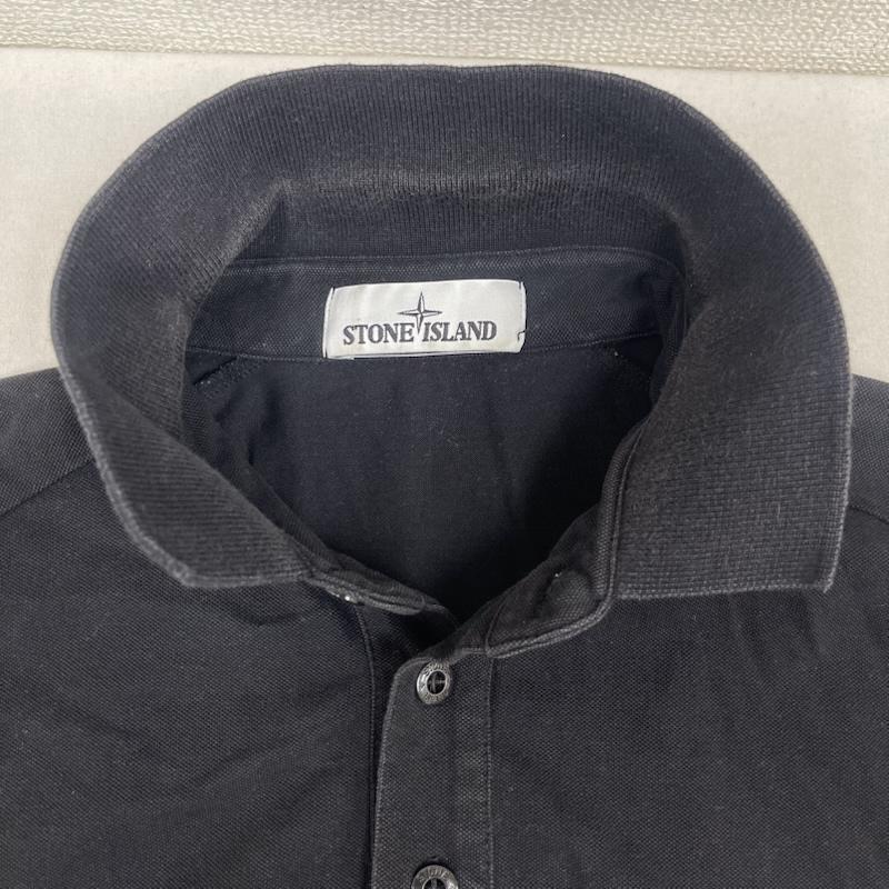 ストーンアイランド STONE ISLAND ポロシャツ 半袖 ステリーナ スター 刺繍 半袖 ポロシャツ M 黒 / ブラック / black メンズ USED 古着 中古 50163271