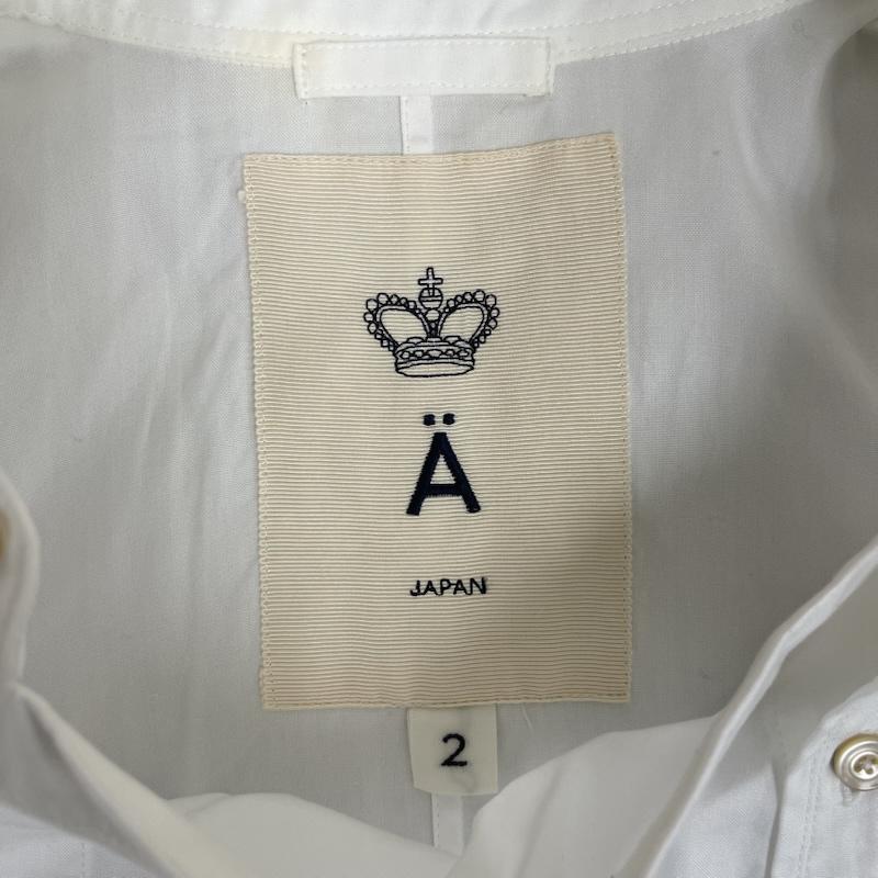 エィス A ワンピース ひざ丈スカート 日本製 フロント 2way プルオーバー アシンメトリー シャツ ワンピース 2 白 / ホワイト / white レディース USED 古着 中古 50163273