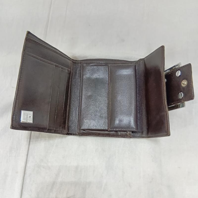 フェンディ FENDI 財布 二つ折り ズッカ柄 FFバックル 2つ折り財布 キャンバス - ロゴ、文字 茶 / ブラウン / brown レディース USED 古着 中古 50163297