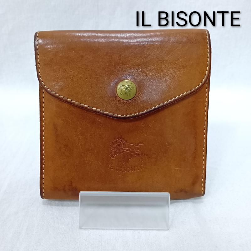 イルビゾンテ IL BISONTE 財布 二つ折り ロゴ型押し レザー二つ折り - 無地 X ロゴ、文字 茶 / ブラウン / brown メンズ USED 古着 中古 50163298