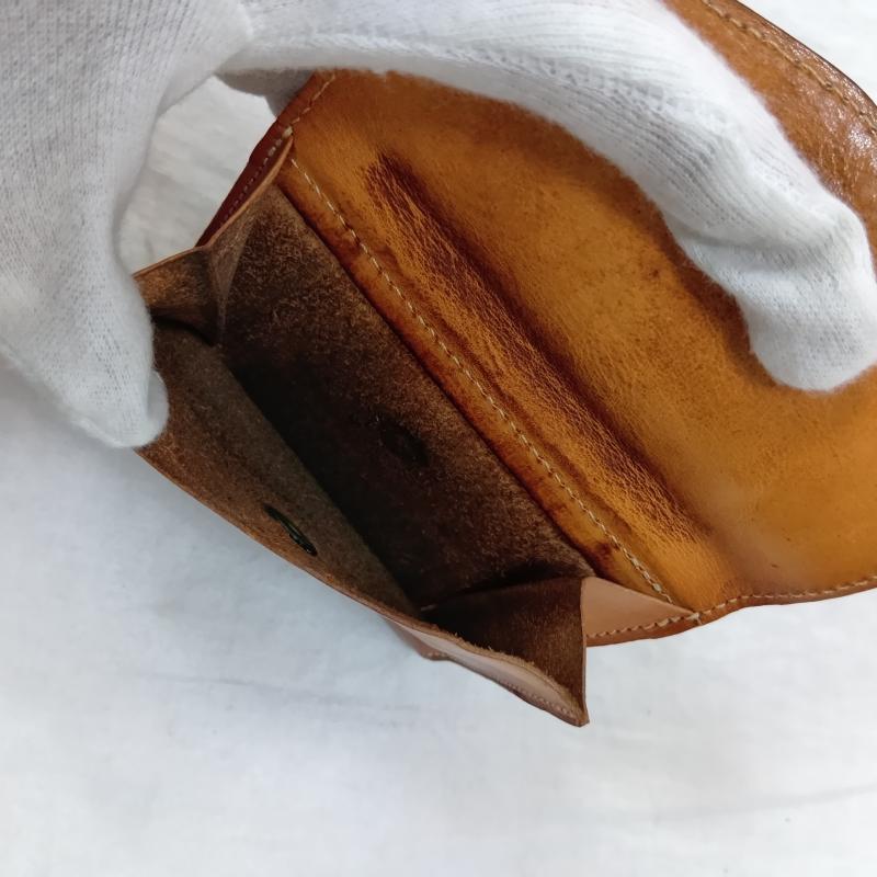 イルビゾンテ IL BISONTE 財布 二つ折り ロゴ型押し レザー二つ折り - 無地 X ロゴ、文字 茶 / ブラウン / brown メンズ USED 古着 中古 50163298