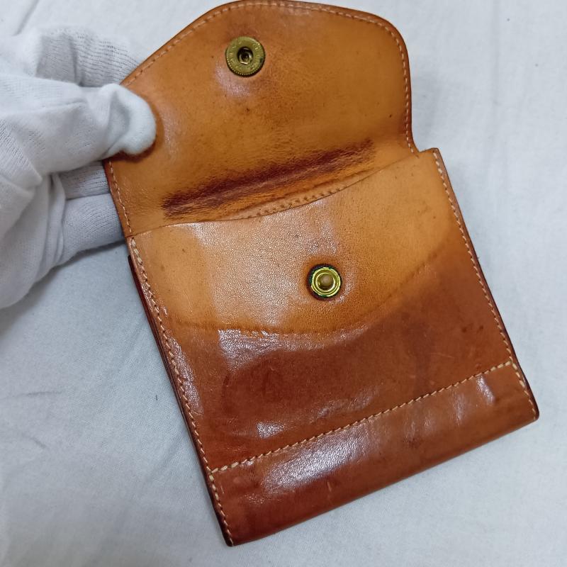 イルビゾンテ IL BISONTE 財布 二つ折り ロゴ型押し レザー二つ折り - 無地 X ロゴ、文字 茶 / ブラウン / brown メンズ USED 古着 中古 50163298