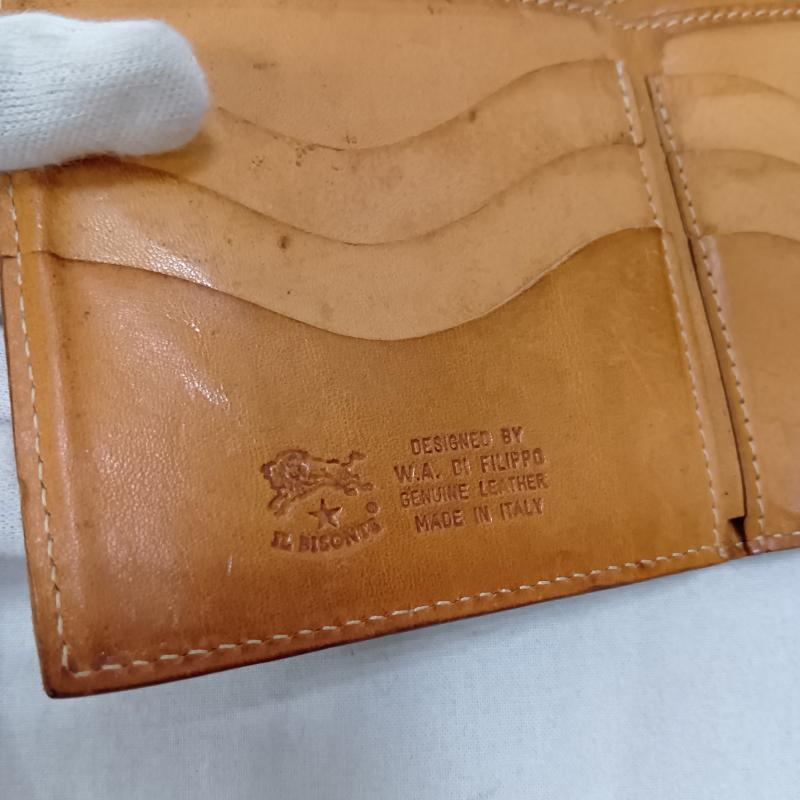 イルビゾンテ IL BISONTE 財布 二つ折り ロゴ型押し レザー二つ折り - 無地 X ロゴ、文字 茶 / ブラウン / brown メンズ USED 古着 中古 50163298