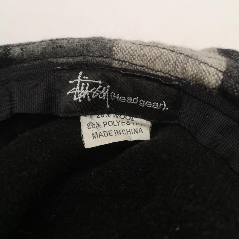 ステューシー STUSSY 帽子 ハット ウール チェック バケットハット L/XL - 白 / ホワイト / white X 灰 / グレー / gray X 黒 / ブラック / black メンズ USED 古着 中古 50163304