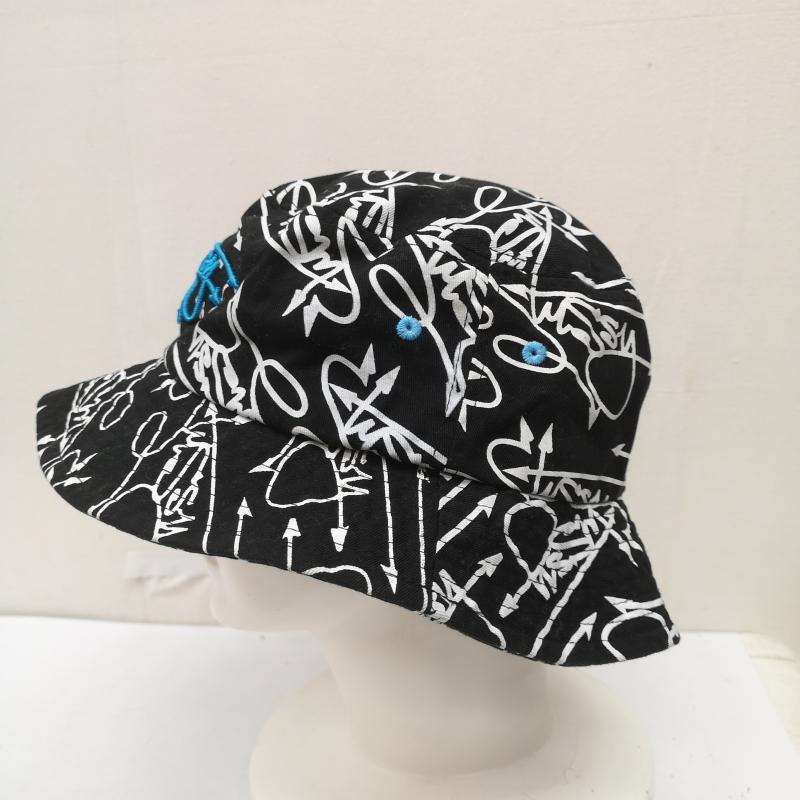 ステューシー STUSSY 帽子 ハット FUTURA DESTINY SCRIPT BUCKET デスティニー スクリプト バケット ハット - 白 / ホワイト / white X 黒 / ブラック / black メンズ USED 古着 中古 50163307