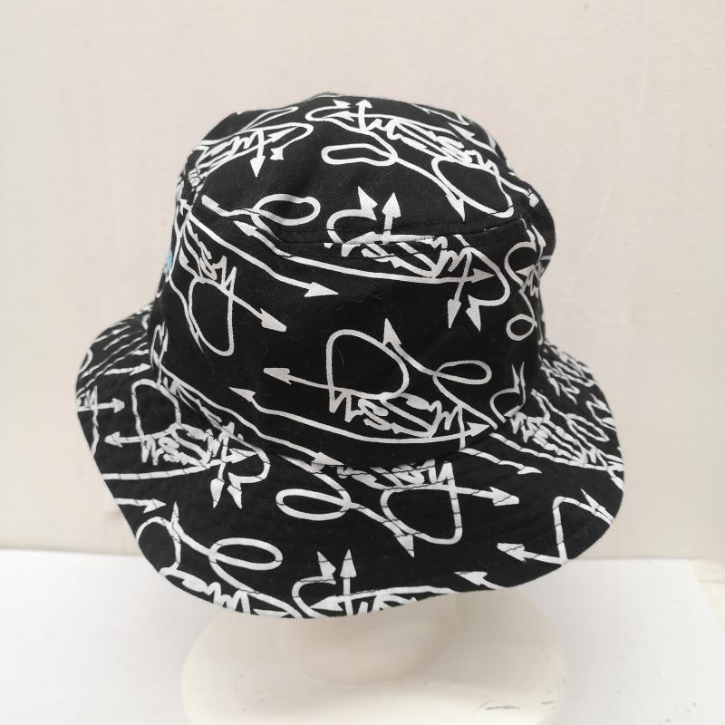 ステューシー STUSSY 帽子 ハット FUTURA DESTINY SCRIPT BUCKET デスティニー スクリプト バケット ハット - 白 / ホワイト / white X 黒 / ブラック / black メンズ USED 古着 中古 50163307