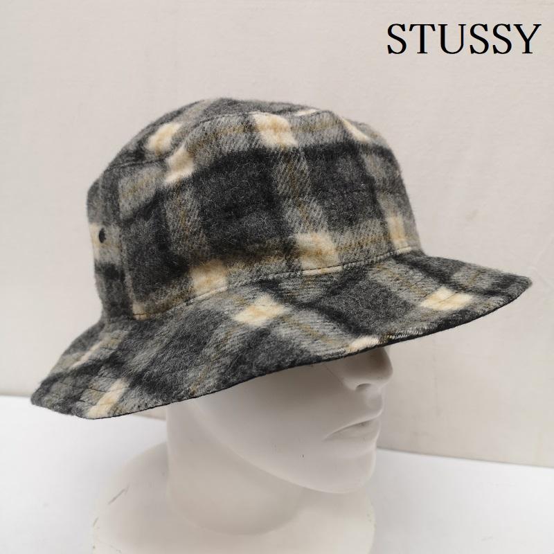ステューシー STUSSY 帽子 ハット 00s OLD バケットハット ウール チェック柄 - メンズ USED 古着 中古 50163309