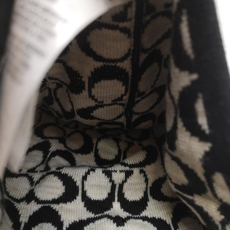 コーチ COACH 帽子 ニット帽 F86024 シグネチャー ニットキャップ - 白 / ホワイト / white X 黒 / ブラック / black レディース USED 古着 中古 50163319
