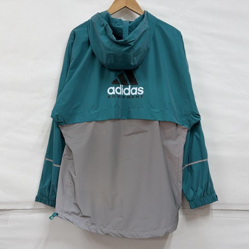 アディダス adidas ジャケット、上着 ジャンパー、ブルゾン エキップメント ウィンドブレーカー ナイロン ジャケット ロゴ JC8228 リフレクター M ロゴ、文字 X プリント 緑 / グリーン / green X 銀 / シルバー / silver color メンズ USED 古着 中古 50163323