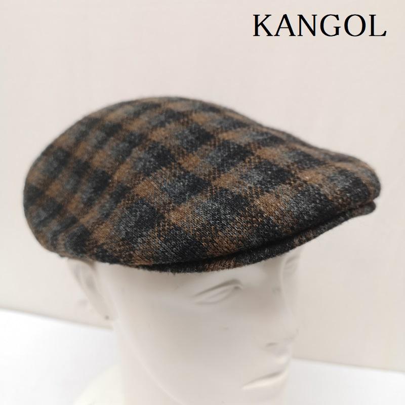 カンゴール KANGOL 帽子 ハンチング 90s 00s イギリス製 ウール チェック ハンチング - メンズ USED 古着 中古 50163324