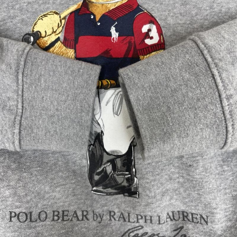 ポロバイラルフローレン Polo by RALPH LAUREN パーカー 長袖 ポロベア プリント スウェット パーカー フーディー 子供服 150cm 灰 / グレー / gray ボーイズ USED 古着 中古 50163329