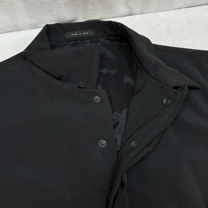 エンポリオアルマーニ EMPORIO ARMANI スーツ スーツ ストレッチ ナイロン 中綿 比翼 スナップ ジャケット ワイド パンツ セットアップ イタリア製 52 メンズ USED 古着 中古 50163331