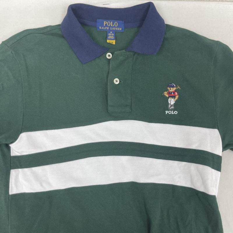 ポロラルフローレン POLO RALPH LAUREN ポロシャツ 半袖 ポロベア 刺繍 ボーダー柄 ストライプ ポロシャツ 子供服 150cm 緑 / グリーン / green ボーイズ USED 古着 中古 50163334