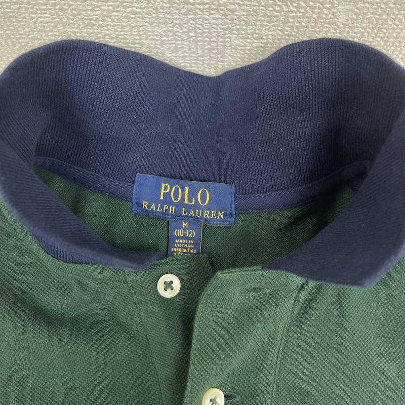 ポロラルフローレン POLO RALPH LAUREN ポロシャツ 半袖 ポロベア 刺繍 ボーダー柄 ストライプ ポロシャツ 子供服 150cm 緑 / グリーン / green ボーイズ USED 古着 中古 50163334