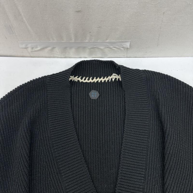 古着 USED カーディガン 長袖 OUAT ステッチ デザイン ニット カーディガン 0007026CD-1 2 黒 / ブラック / black メンズ USED 古着 中古 50163339