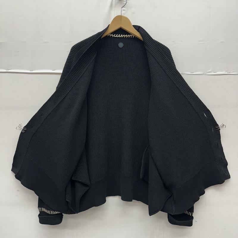 古着 USED カーディガン 長袖 OUAT ステッチ デザイン ニット カーディガン 0007026CD-1 2 黒 / ブラック / black メンズ USED 古着 中古 50163339