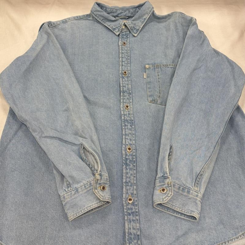 リーバイス Levi s シャツ、ブラウス 長袖 SilverTab シルバータブ 長袖 デニム シャツ オーバーサイズ L 無地 水色 / ライトブルー / メンズ USED 古着 中古 50163348